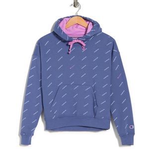 CHAMPION Power-blend Logo Hoodie Color:SVN Seas Blue Size:X-Small New wi…